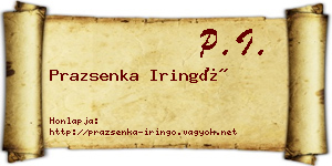 Prazsenka Iringó névjegykártya